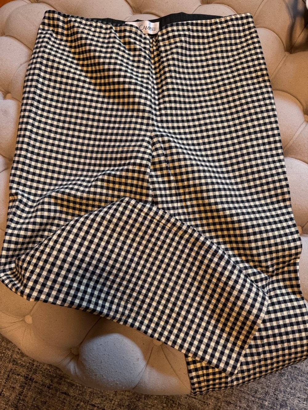 Sara Campbell Black & White Gingham Skirt